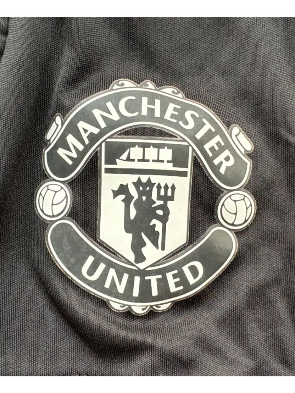 Adidas Manchester United Soccer Training Shorts Black/White Boys 11-12 Youth - Picture 3 of 11